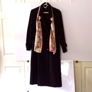 Stephanie Matthews Vintage Women's Double Breasted Coat - Sz (8) - Dark Burgundy